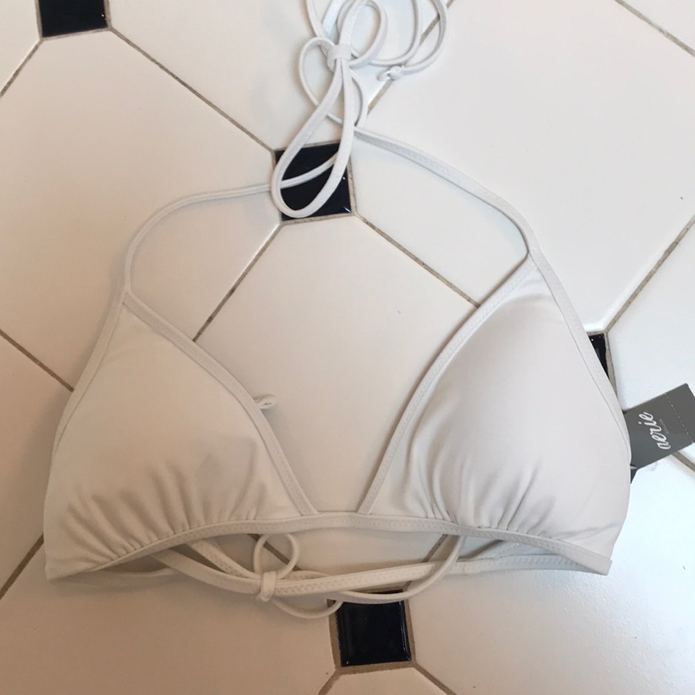NWT Aerie White Bikini Top